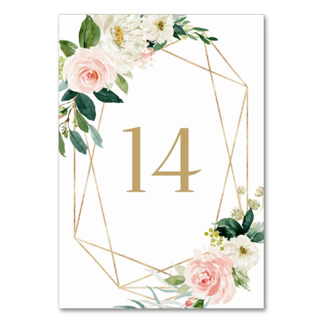 Numéro De Table Fleurs de printemps à l'aquarelle géométrique Tabl (Par défaut)