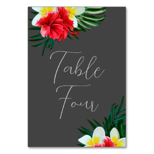 Numéro De Table Fleurs hawaïennes tropicales Mariage élégant sur G