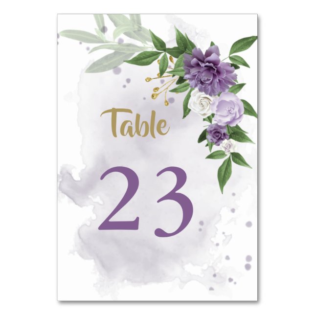 Numéro De Table fleurs pourpres verdure (Par défaut)