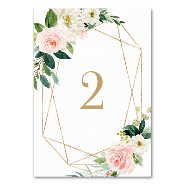 Numéro De Table Fleurs printanières de l'aquarelle géométrique Tab (Par défaut)