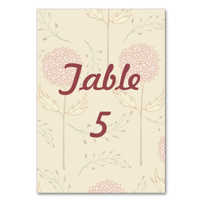 Numéro De Table Fleurs rouges, fleurs Mariages (Par défaut)