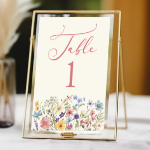 Numéro De Table Fleurs sauvages fleurs sauvages Fête du jardin fle