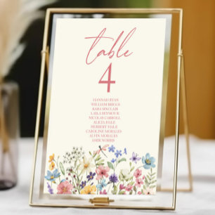 Numéro De Table Fleurs sauvages fleurs sauvages Jardin Floral Mari