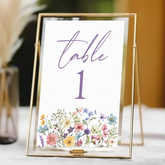 Numéro De Table Fleurs sauvages fleurs sauvages Jardin Floral Mari (Créateur téléchargé)
