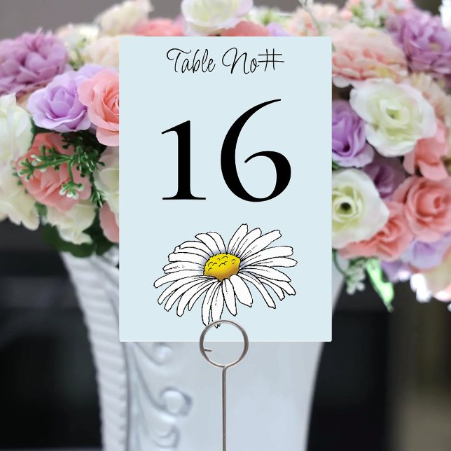 Numéro De Table Fleurs sauvages Floral Blue Champhrooms Mariage (Créateur téléchargé)
