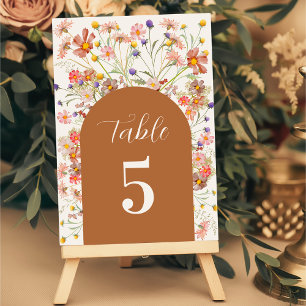 Numéro De Table Floral Arch Boho Rustique Mariage de automne
