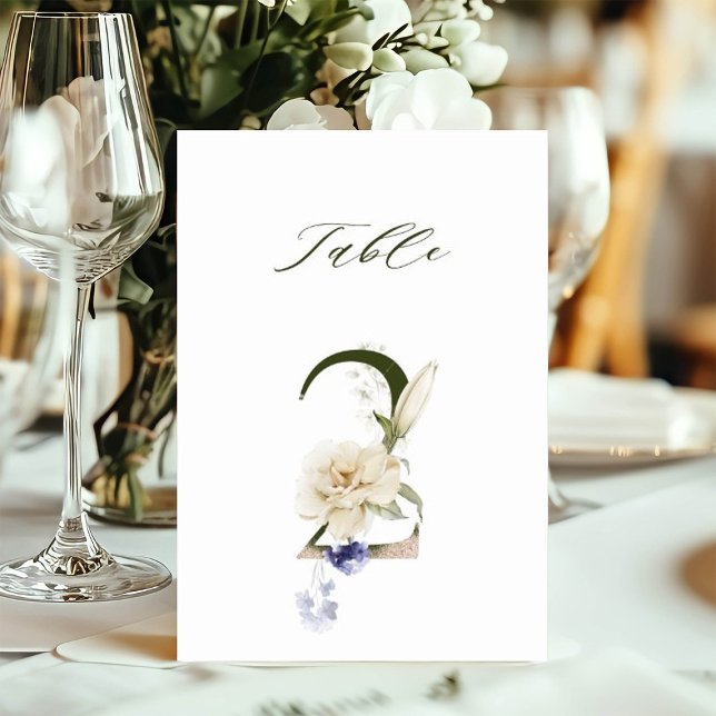 Numéro de table floral botanique 5x7 numéro 2 (Créateur téléchargé)