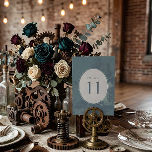 Numéro de table floral classe sarcelle industriell