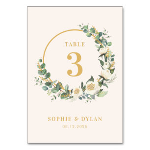 Numéro De Table Floral Hoop ÉDITABLE COULEUR Mariage Numéro de tab