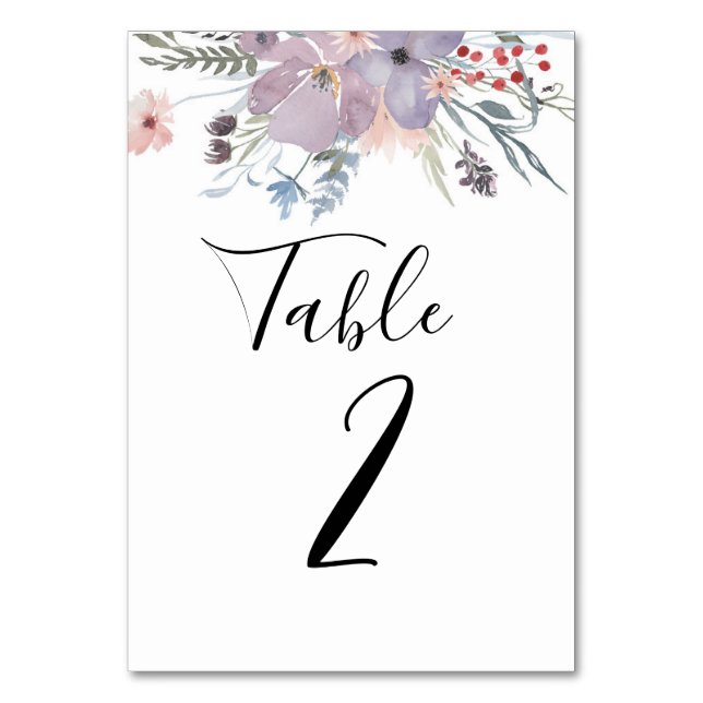Numéro de table floral lavande. Mariage violet (Par défaut)