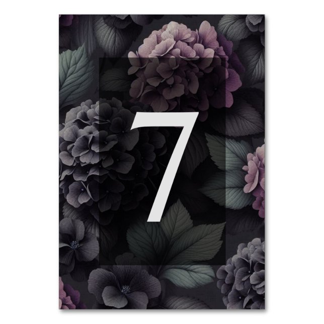 Numéro De Table Floral Moody noir et violet (Par défaut)