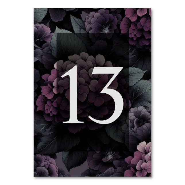 Numéro De Table Floral Moody violet (Par défaut)