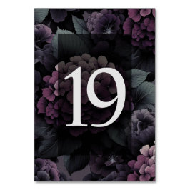 Numéro De Table Floral Moody violet Tableau 19