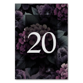 Numéro De Table Floral Moody violet Tableau 20