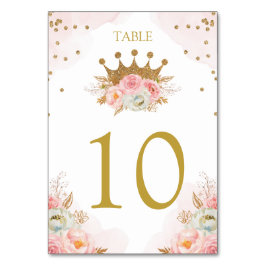 Numéro De Table Floral Pink & Gold Princess Royal Table number