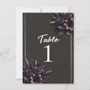 Numéro de table floral Rose Lily noir pourpre de b