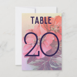 Numéro de table floral Rose Vintage