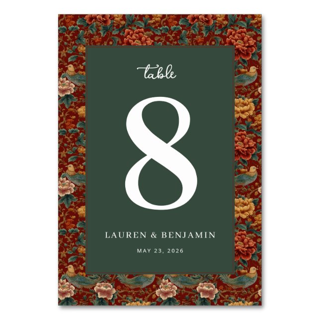 Numéro de table floral vert joyeux (Par défaut)