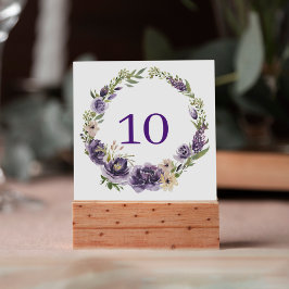 Numéro de table florale pourpre