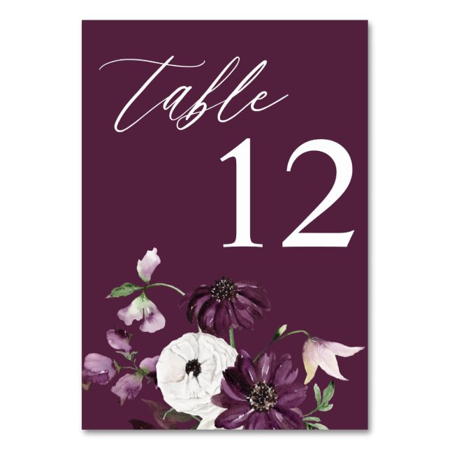 Numéro de table florale violet et blanc - violet (Par défaut)