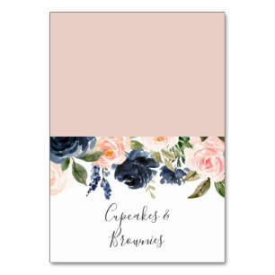 Numéro De Table Flush et Navy Flowers   White Buffet Étiquette