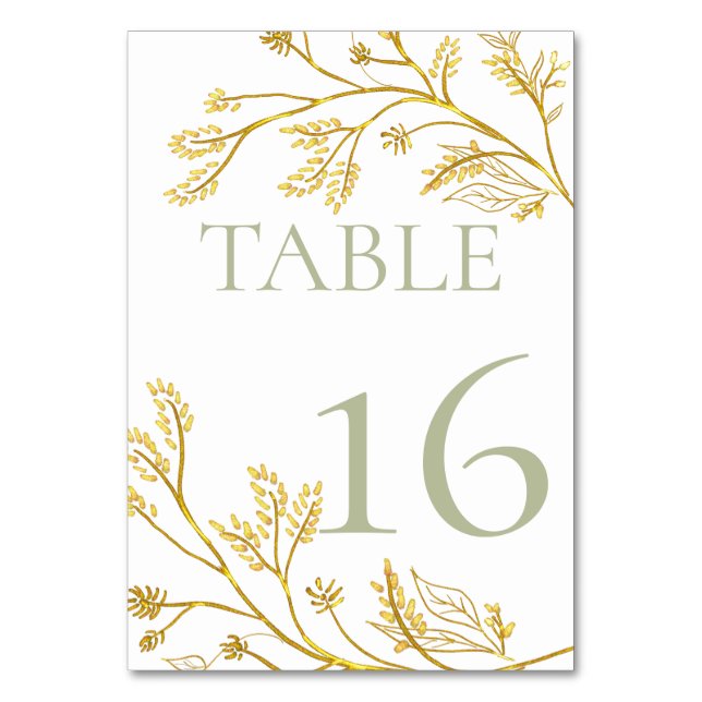 Numéro De Table Foliage d'or (Par défaut)
