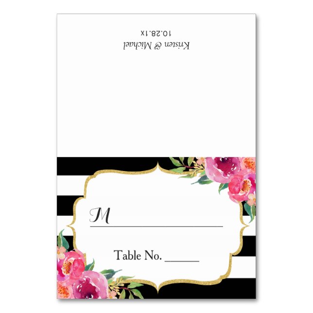 Numéro De Table Fuchsia Floral Blanc Gratuit Mariage Place (Par défaut)