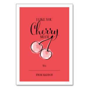 Numéro De Table Funky Fruit Pun Cherry Classroom Valentine Card