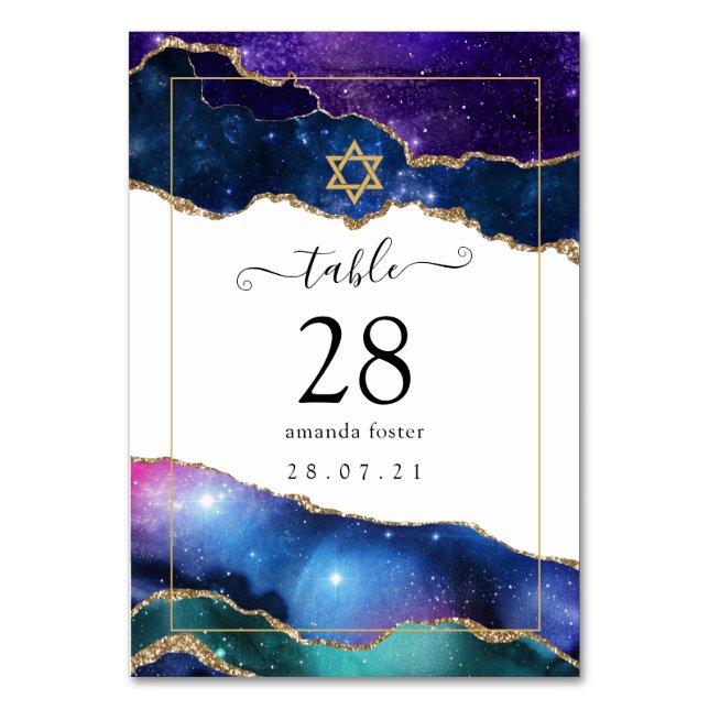 Numéro De Table Galaxy Agate Bar Mitzvah (Par défaut)
