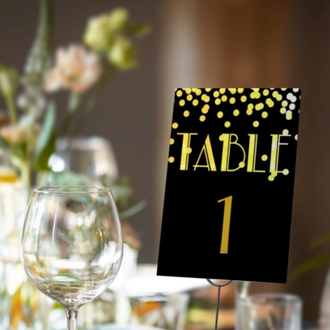 Numéro De Table Gatsby & Glam Black & Gold Mariage Suite (Créateur téléchargé)