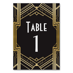 Numéro De Table Gatsby Tableau Numéro 1920 Roaring 20s Mariage