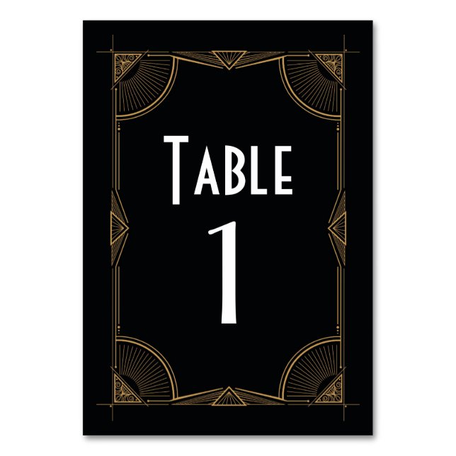 Numéro De Table Gatsby Tableau Numéro 1920 Roaring 20s Mariage (Par défaut)