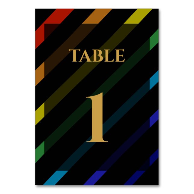 Numéro De Table Gay Men Wedding Elegant Rainbow (Par défaut)