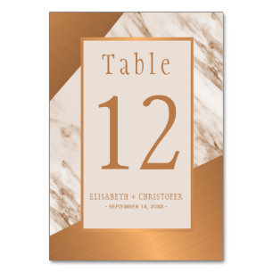 Numéro de table géométrique du mariage en cuivre d