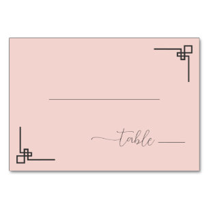 Numéro De Table Géométrique Minimaliste Rose Sérénité
