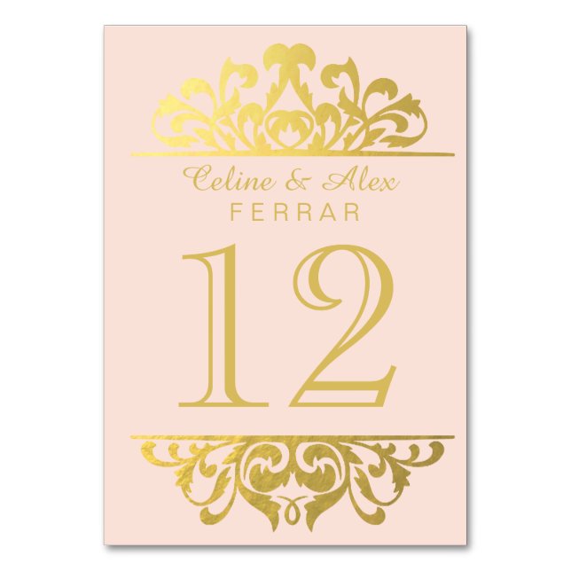 Numéro De Table Glam Gold Foil Flourish Numéros de tableau | or ro (Par défaut)
