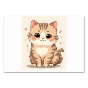 Numéro De Table Gleeful Chat : Sweet Kawaii Kitten Art pour n'impo
