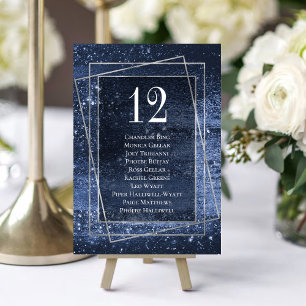 Numéro De Table Glitzy Foil   Navy Blue Faux Parties scintillant N