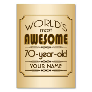 Numéro De Table Gold 70th Birthday Celebration World Best Fabulous