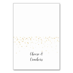 Numéro De Table Gold Confetti Baby shower Buffet Étiquettes alimen