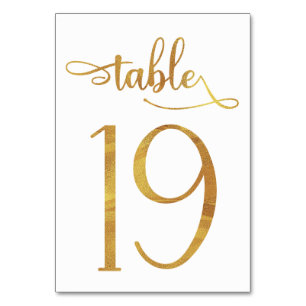 Numéro de table Gold fausse feuille 3.5x5 Tablea