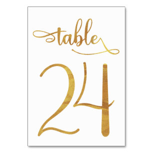 Numéro de table Gold fausse feuille 3.5x5 Tablea