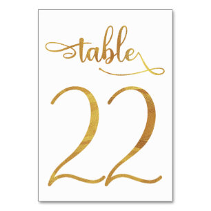 Numéro de table Gold fausse feuille 3.5x5 Tablea