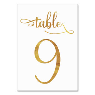 Numéro de table Gold fausse feuille 3.5x5 Tablea