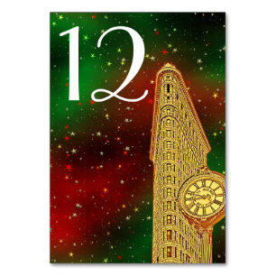 Numéro De Table Gold Flatiron Building NYC Skyline #2 Xmas Starry