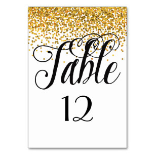 Numéro de table Gold Glam Confetti Dots