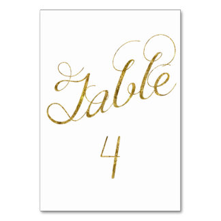Numéro De Table Gold Glam table 4 numéro
