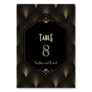 Numéro De Table Gold Great Gatsby Vintage Art Déco Mariage