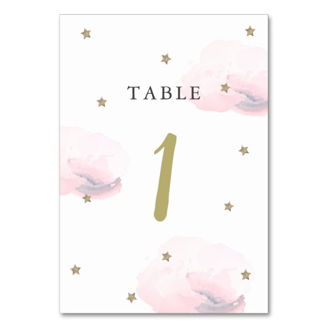Numéro De Table Gold Star & Pink Cloud (Par défaut)