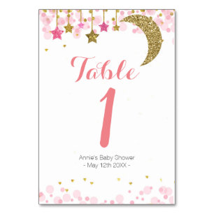 Numéro De Table Gold star rose lune moderne Table Numéro